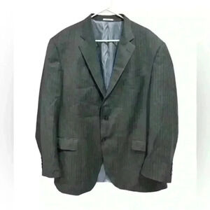 Peter Millar Sport Coat Mens Grey and Blue Pinstripe Union Made In Canada Jacket